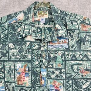 Vtg 2007 Reyn Spooner Mele Kalikimaka 3XL Popover Hawaiian Christmas Green Surf